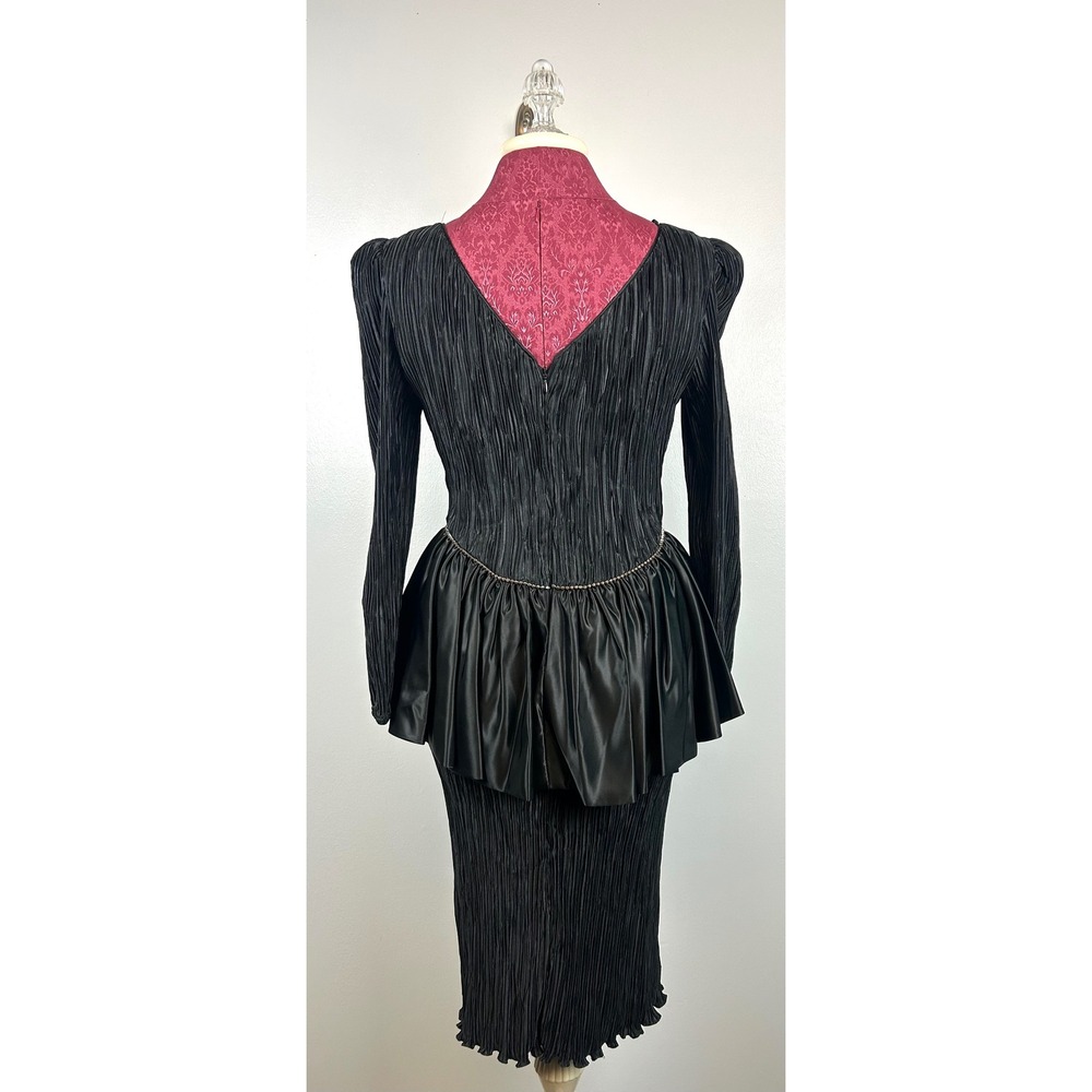 VTG Cattiva Maya Jornot 80s Black Bow Cocktail Dress 4 Hollywood Glam Prom Party - Picture 10 of 16